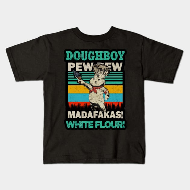 VINTAGE DOUGHBOYS PEW PEW Kids T-Shirt by Angelmuvon